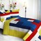 Handmade Full/Queen Quilt Set, TC Fabric Patchwork, 3-Piece Geometric Bedding Set